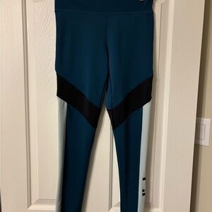 Adidas Teal and Black Performance Leggings